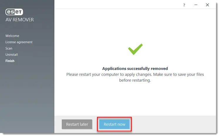 نحوه کار با ESET AV Remover