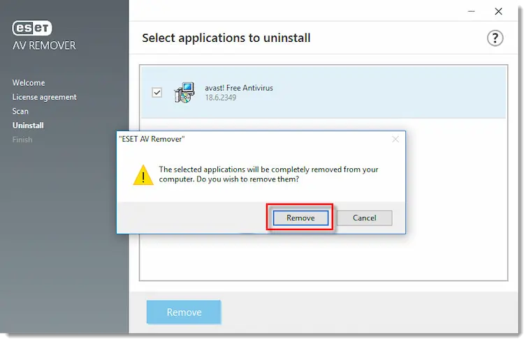 پاک کردن آنتی ویروس با نرم افزار ESET AV Remover